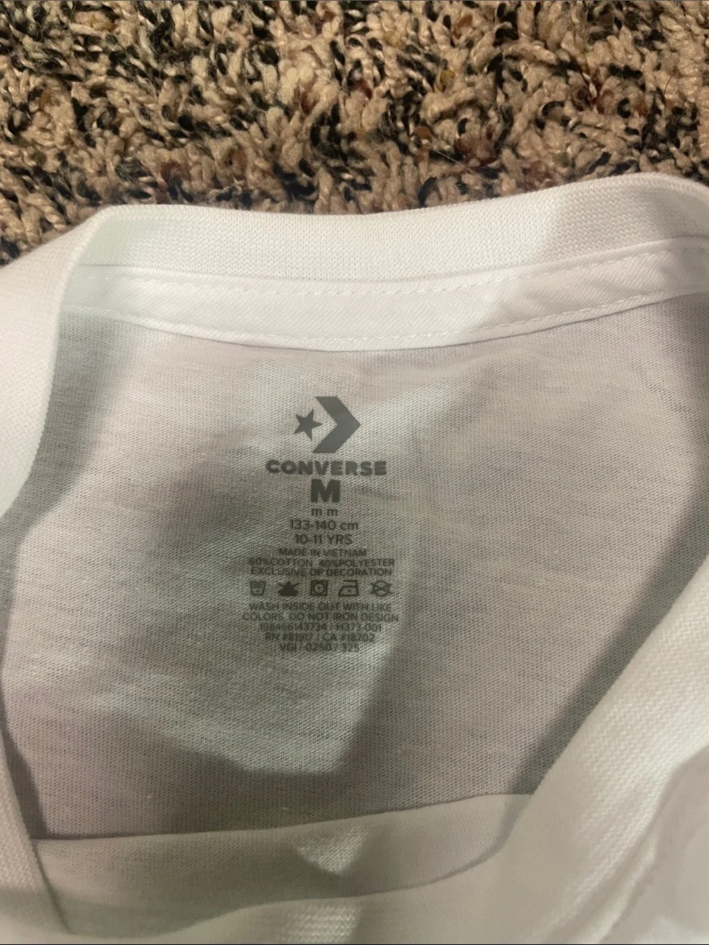 Converse White Tee with Blue Sneaker Graphic Girls Size M (10-11) | NWT